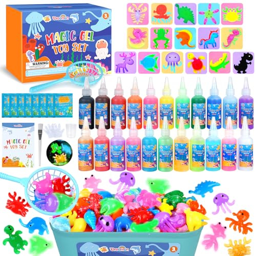 Dreamon Magic Water Gel Toy Kit, DIY 3D Magisches Wassergel-Spielzeug, Aqua Gelz Set mit 22 Farben & 16 Formen, Kreatives Spielzeug Geschenk für Kinder ab 3+, Jungen und Mädchen