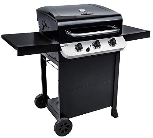 Char-Broil Gasgrill Convective 310 B, 3-Brenner mit Gusseisenrosten | Ideal für 4-6 Personen, Elektronische Zündung, Porzellanemaillierte Fettauffangschale, Deckelthermometer, Warmhalterost