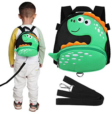 Yuepin Kleinkind Anti-Verlorener Rucksack, Schön Eule Baby Rucksack mit Sicherheitsleine für Alter 1-5 Jahre Alte Kinder (Dinosaurier Rucksack)