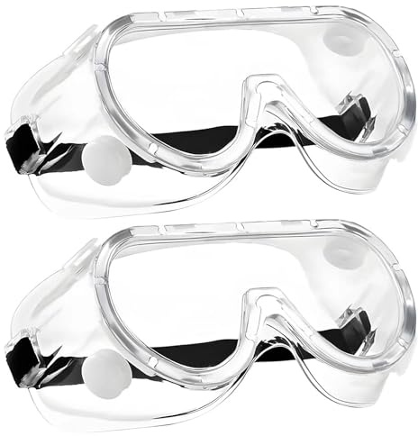 ZJRung 2 Stück Schutzbrille Arbeitsschutzbrille Vollsichtbrille Antibeschlag und UV-Schutz Staubdichte Schutzbrille für Labor Radfahren Skifahren Bergsteigen