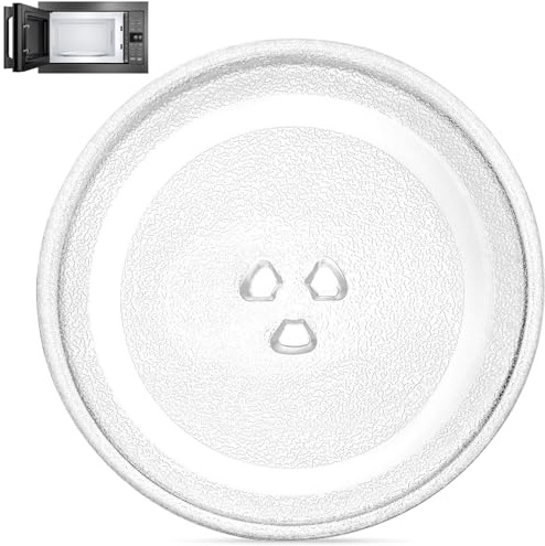 24,5cm Glas Mikrowellenteller mit 3 Fixierern, Universeller Mikrowellen Glasteller, Y-Förmiger Mikrowelle Drehteller, Mikrowellenher Ersatz Glasplatte Teller, Glasdrehteller für Mikrowellenherde