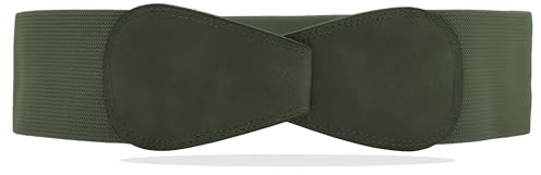 Van Der Rich ® - Obi Gürtel Elastisch Dehnbar Breite 7 cm - Damen (Khaki, One Size)