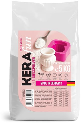 KERAfun Reliefgießpulver - 5 kg - weiß - Gießmasse als Keramikpulver