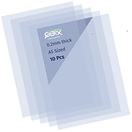 QBIX Mylar-Blätter - 10 Stück Kunststoff-Schablonenblätter - 0,2 mm transparente A5-Blätter - DIY-Schablonenkunstblatt zum Schneiden von DIY-Schablonen