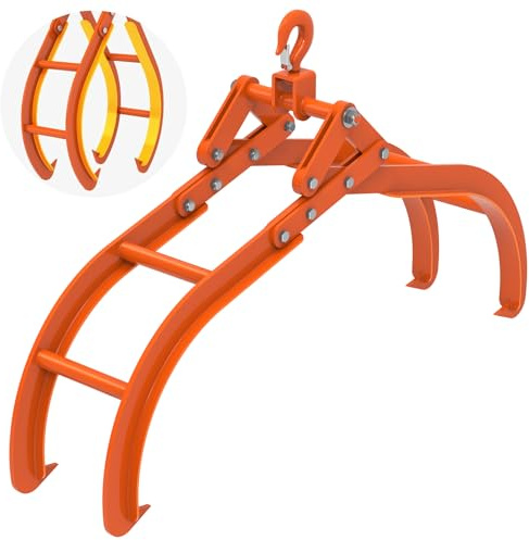 Insaga Holzzange Klauenhaken, 81cm Holzscheit Hebezange Schwerlastgreife Holzklaue Rutschfeste Holzrückezange 4-Klauen-Holzgreifer Großes Tragvermögen, Werkzeug zum Ziehen, Tragen und Rollen