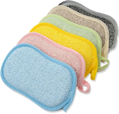 XYTAHDM 6 Stück Spülschwamm,Antibakterielle Mikrofaser-Reinigungsschwämme,Groß Putzschwamm Küchenschwamm Waschbar, Schwämme Küche,für Geschirr, Küche, Bad, Glas