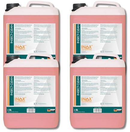 INOX - Hocheffektiver Insektenreiniger Auto 4x5L | KFZ-Insektenentferner sehr Lack schonend | Insektenlöser für Lack, Glas, Kunststoff & Chrom geeignet