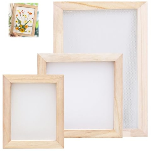 AetherAurora 3 Stück Papierherstellung Rahmen,15 * 18+20 * 20+20 * 30cm | Papierschöpfrahmen Schöpfrahmen für DIY-Papierhandwerk Papermaking Hand Molds für DIY-Papierherstellung,handgemachte Malerei