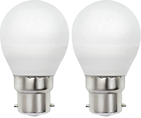 ZHENMING B22 Glühbirne LED Dimmbar Warmweiss 3000K 5W Ersetzt G45 Golfballform 40W 50W Leuchtmittel, 230V B22D / BC/Bajonettfassung Stroboskopfreie Cap Lampen, 2er Pack [MEHRWEG]