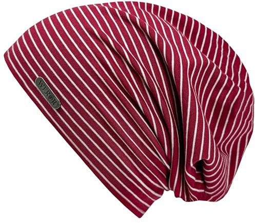WEROR Herren Damen Beanie Mütze Strickmütze Longbeanie Slouch WEROR-429.1 (Einheitsgröße, Rot)
