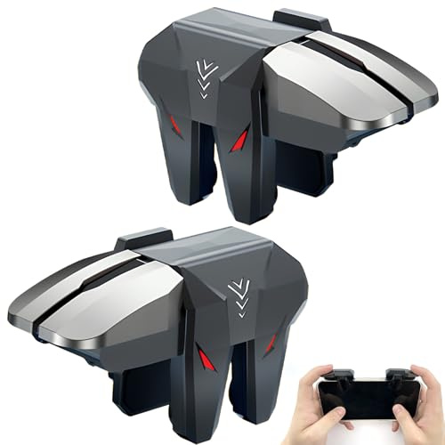 Toaluea Mobile Controller Handy 4 Triggers Joystick Gaming Gadgets L1R1 L2R2 Auslöser für PUBG COD Mobile Gaming Trigger Shoot Sensitive für iPhone Android iOS Smartphone No Operating System