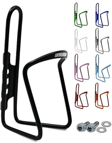 LOEVELOSI Flaschenhalter Fahrrad Schwarz Aluminium Extra Verstärkt für Rennrad MTB Trekkingrad Kinderfahrrad Getränkehalter Fahrrad Trinkflaschenhalter Halter für Trinkflasche Fahrrad Flaschenhalter