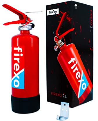 Firexo Kleiner Feuerlöscher (2 Liter) – alle Arten von Feuer – Mehrzweck-Feuerlöscher für zuhause, Küche, Grill, Zuhause und Büro