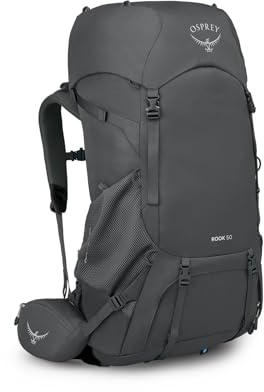 Osprey Rook Herren-Trekkingrucksack, 50L, Dark Charcoal/Silver Lining