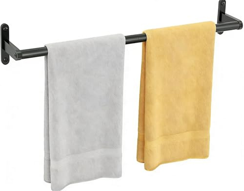 61 cm mattschwarze Handtuchstange für Badezimmer, Handtuchhalter für Badezimmerwand, Edelstahl, robuste Badezimmer-Handtuchstange, Wand, Einzelhandtuchstange