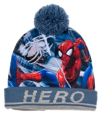 Marvel Spiderman Bommelmütze Winter-Mütze warme Mütze