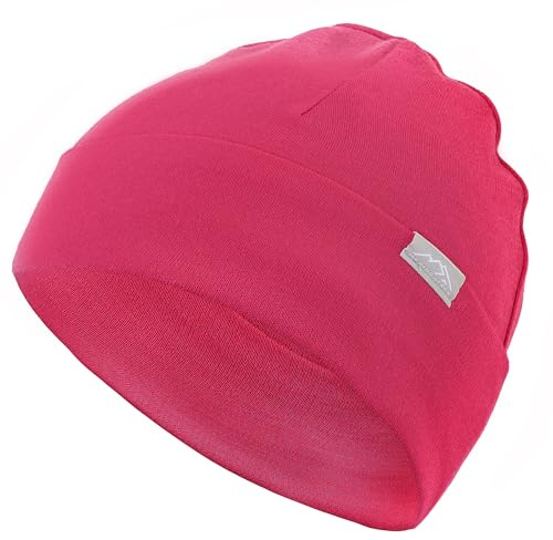 Merino.tech 100% Merinowolle Mütze Kinder - Merino Mütze Jungen und Mädchen, Thermomütze Kinder aus Reiner Wolle für jeden Tag (Pink)