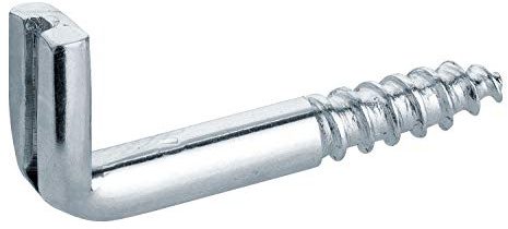 haggiy Schraubhaken 4,5 x 30 mm mit Schlitz – Hakenschraube verzinkt mit Gewinde, Einschraubhaken Metallhaken gerade Form, 25 Stück