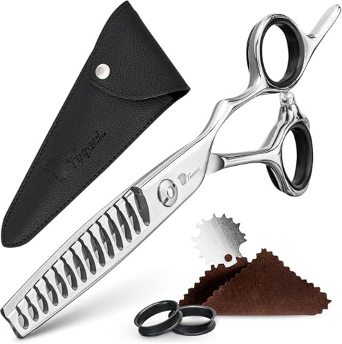Fagaci Effilierschere Friseur 6 Zoll, T-Zahnung Texturierend 440C | Reduziert das Haarvolumen um bis zu 50%, T-Zahnung für besseren Grip, Mehrstufig geschliffen für dauerhafte Schärfe