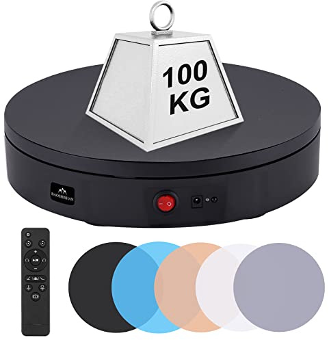 BAOSHISHAN Elektrischer Drehteller 100KG 30CM Elektrische Drehscheibe mit Fernbedienung 360 Grad Drehbarer Plattenteller für Videoaufnahmen