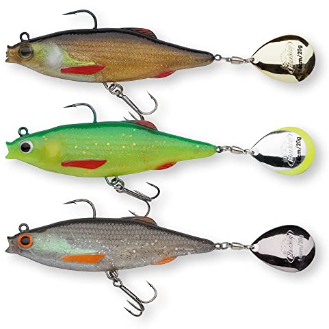 Berkley Pulse Realistic Roach Flash - Weiche Gummifischköder mit Spinnerblattschwanz und rasiermesserscharfen Haken; Köder zum Angeln auf Barsch, Zander, Hecht und Barsch, fertig zum Angeln von