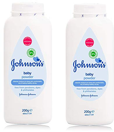 Johnson’s Baby Talkumpuder-Multipack mit 2 Stück | Klinisch erwiesenes Talkum für empfindliche Babyhaut | Macht die Haut weich und glatt | 2 x 200 g