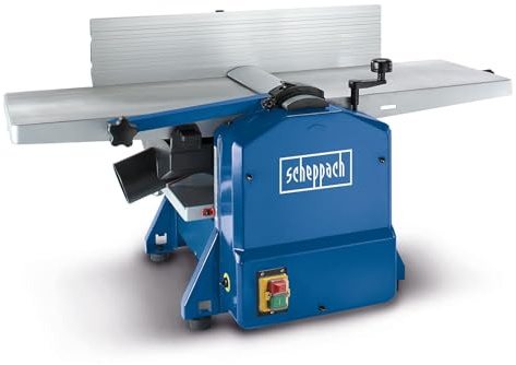 Scheppach Abricht- und Dickenhobelmaschine HMS1080 | 230V 1500 Watt | 2 HS-Hobelmesser | Hobelbreite 254 mm | Durchlasshöhe: 120mm | Messerdrehzahl 8500 min-1 | Spanabnahme max. 2mm