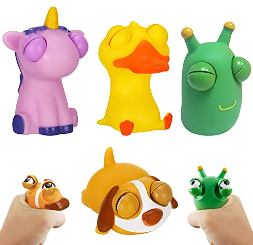 Squishy Squeeze Spielzeug 4 Stück Stressbälle Squeeze Ball Knalling Out Augen Anti Stress Spielzeug für Erwachsene