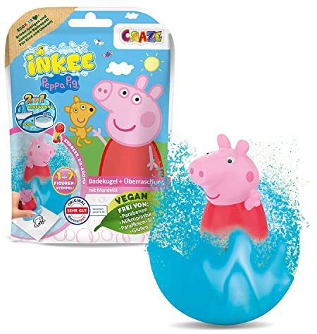 INKEE SURPRISE - Peppa Pig Badekugeln Kinder mit Überraschung Peppa Wutz Spielzeug für die Badewanne - Badezusatz Kinder