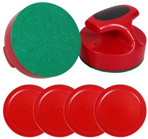 FOYTOKI Eishockey Tischzubehör Set Mit 2 Hockeyschiebern Und 4 Hockey-Pucks 2.52 Zoll Für Airhockey Ersatzteile Party Und Spielzimmer