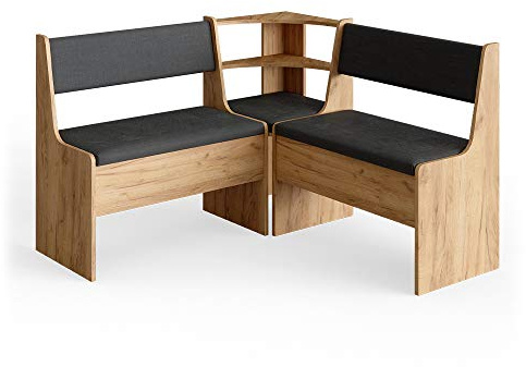 Vicco Esszimmer-Eckbank Roman, Goldkraft Eiche, 76.6 x 41.5 cm, geeignet für Eckaufstellung in Küchen und Essbereichen