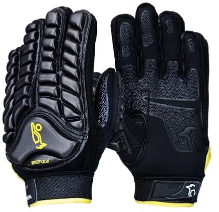 Kookaburra Siege Hockeyhandschuh - Vollhandschutz, gummierte Handfläche, Schwarz - S L/H
