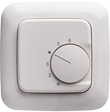 Halmburger Raumthermostat RTR-76rg + Busch Jäger Reflex SI 1-Fach Rahmen 2511-214, alpinweiß & Abdeckung Kontaktausführung Öffner für Fußbodenheizung Stellantriebe 230V stromlos geschlossen (NC)