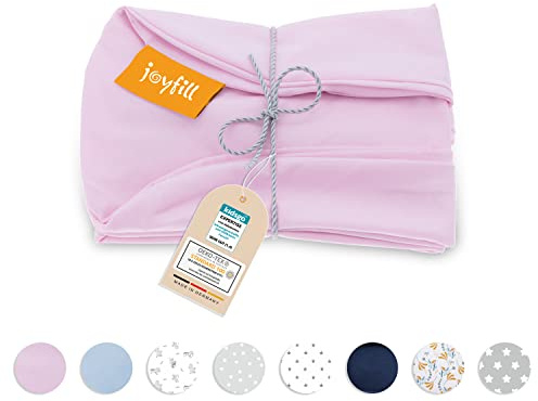 joyfill® Stillkissenbezug [190cm] Kuschelweich & Schadstofffrei Dank 100% zertifizierter ÖKO-TEX Baumwolle I Stillkissen Bezug Made in Germany I Waschbar bei 60° (Rosa)