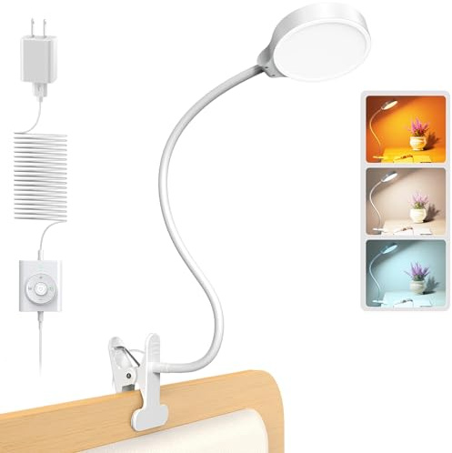 Glocusent 5W Leselampe Bett, 36 LED Augenschonende Klemmlampe Bett | Klemmleuchte mit 30-Min Timer, Flexibler Schwanenhalsideal für Kopfende, Schreibtisch, Regal, Lesen, Lernen, Arbeit, Handwerk