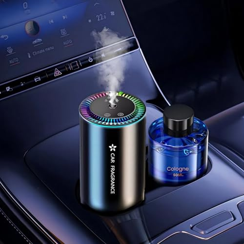 2026 Auto Lufterfrischer mit 50ml Parfüms, Auto Elektrischer Duft, Ultraschall-Zerstäuber, Intelligente 3 Modi, Auto EIN/Ausschalten, Eingebauter Akku, Aroma Diffusor Hält 5 Monate BJ-577(Cologne)