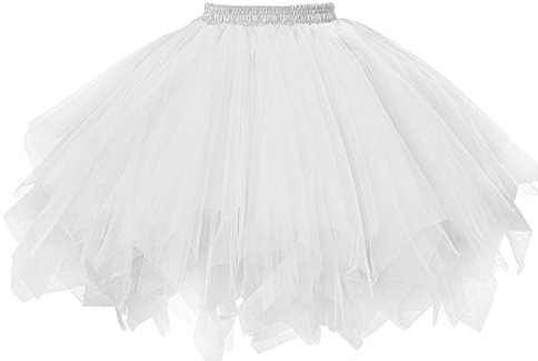 GOOBGS Damen 50er Ballettrock Ballet Tulle Mini Puffy Tutu | Women's 50er ballet tütü, Multi-layer tutu, Vintage Ballet Bubble Tulle, Petticoat Unterrock Skirts, Carnival Party Skirt