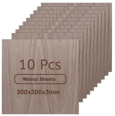 DBREAKS 10 Stück Sperrholzplatte 300x300mm 3mm Walnuss Lasercut Holz | Holzplatte Zuschnitt Nach Maß, Holzplatten zum Basteln, Laser Holz für Laserschneiden Lasergravur