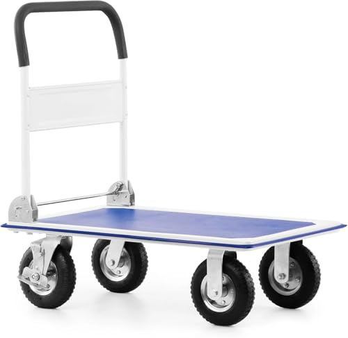 Pallit Transportwagen Klappbar 300 kg mit Luftbereifung - Plattformwagen Carry-R mit Feststellbremse, Rollwagen für Outdoor & Indoor