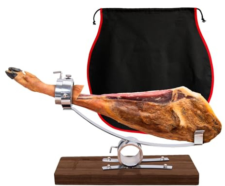 Professioneller kippbarer Schinkenhalter mit drehbarem Kopf aus Edelstahl (3C, braun)