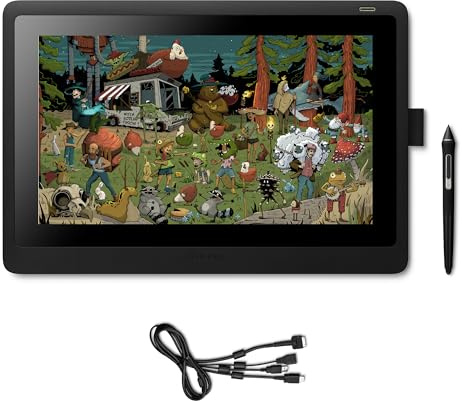 Wacom Cintiq 16, Stift-Display, Full HD, inkl. Wacom Pro Pen 2 | Grafiktablett (PC erforderlich), natürliches Stift-auf-Papier-Gefühl, HD-Klarheit und ergonomisches japanisches Design