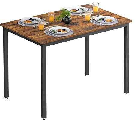 VASAGLE Esstisch, Küchentisch, 70 x 110 x 77 cm, Esszimmertisch für 4 Personen, Tisch Wohnzimmer, Schreibtisch, für Esszimmer, Küche, Industrie-Design, vintagebraun-Mattschwarz KDT081B01