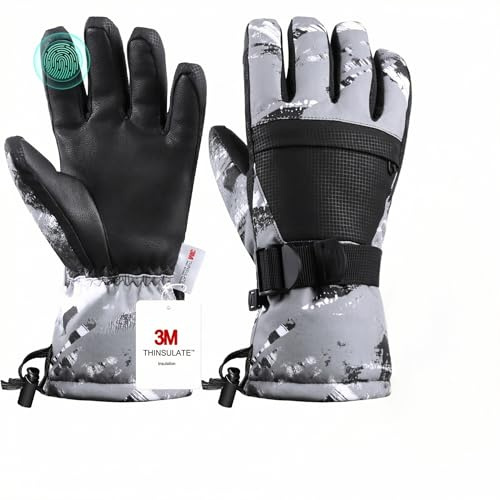 Pnosnesy Ski-Handschuhe, die wärmsten Wasserdichten und atmungsfreien Schnee-Handschuhe bei kaltem Wetter, sowohl für Männer als auch für Frauen, geeignet für Eltern und Kinder im Freien