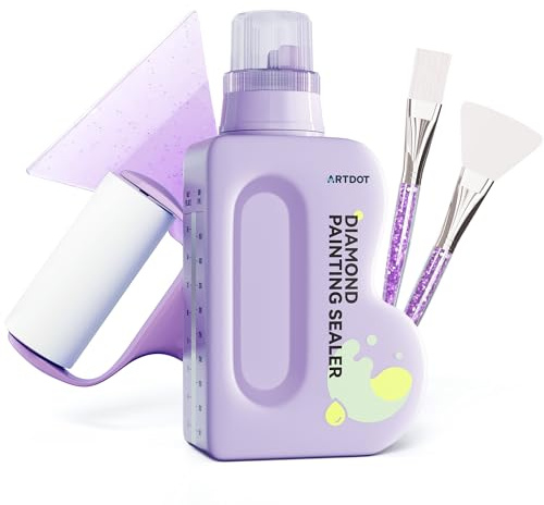 ARTDOT 480 ml Diamond Painting Versiegelung, Großes Fassungsvermögen Kleber als Diamond Painting Erwachsene Zubehör und Puzzle Kleber Transparent
