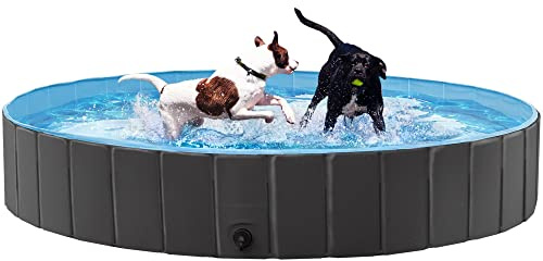 Yaheetech Hundepool für Hunde, Swimmingpool 100/120/140/160 x 30 cm, Hund Planschbecken Schwimmbecken, Faltbarer Pool Badewanne Wasserbecken, Klappbares Haustier-Duschbecken
