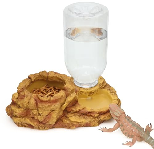 AQUA KT Reptilen Mehlwürmer Futterschale Lebensmittel Wasser Reptilienschale Anti-Flucht für Bartagame Eidechsen Skorpione Chamäleon Schlangen Fütterung