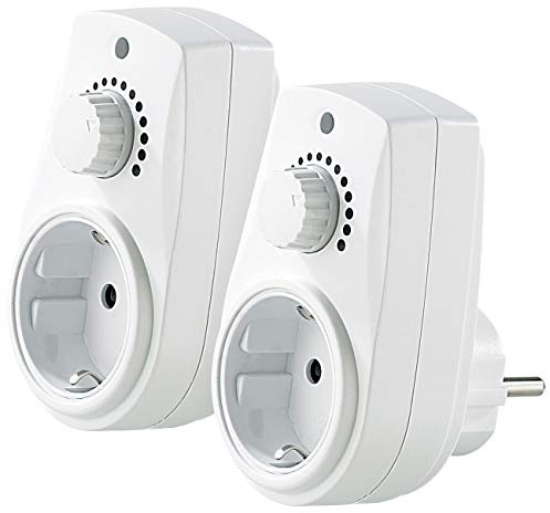 revolt Steckdosendimmer: 2er-Set Dimmer-Steckdosen für dimmbare Tisch- und Stehlampen (230 V) (LED Dimmer Steckdose, Dimmersteckdose, Lampen)