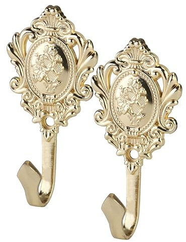 IMIKEYA 2 Stück Vorhang Raffhalter Gold, Vintage Wand Gardinenhalter Metall Vorhang Raffhalter Gardinenhaken Wand Vorhänge Raffhalter für Hause Wohnzimmer