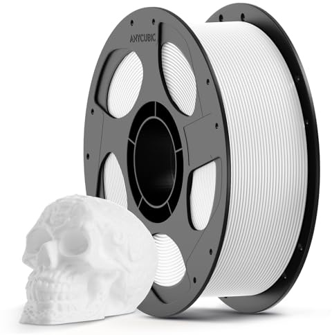 ANYCUBIC Refill PLA und Spool Kit 1KG Weiß, Für die meisten 3D Drucker | Neatly Wound Filament PLA, Maßgenauigkeit +/- 0,02 mm, Intelligente Identifikation 3D Drucker Filament