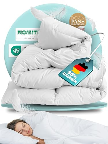 BEFA NATUR Daunendecke Winter 135x200 cm | 90% Daunen & 10% Federn | 900g Füllgewicht | Allergiker geeignet (NOMITE) | Tierwohl Zertifiziert (DOWNPASS) | Oeko-TEX Klasse 1 | Made in Germany